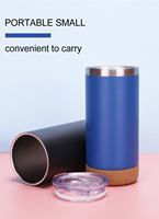 Gobelet écologique à double paroi en acier inoxydable de 12oz 16oz avec fond en liège, tasse à vide thermos isolée par sublimation