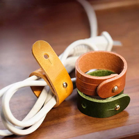 Organisateur de câbles en cuir véritable anti-perte / Support de câbles