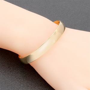 JXX Women's <b>Fashion</b> <b>Bracelet</b> Plain <b>Cuff</b> Arabic Charm Gold Plated Brass Bangle Supply Jewelry - Product Image 4