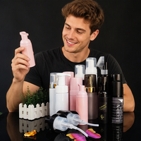 Usine Couleurs En Plastique Cosmétique Mousse Pompe Bouteille 100ml Distributeur Pulvérisation Applicateur Bouteille avec Brosse Haut pour Nettoyant Mouss