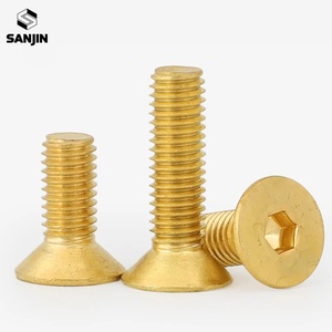 <strong>Screw</strong> M2 M2.5 M3 M4 M5 M6 Brass <strong>Flat</strong> <strong>Screw</strong> DIN7991 Brass Hexagon Hex Allen Socket Countersunk Head <strong>Screws</strong> Bolts - Product Image 3