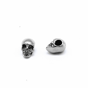 Yunnique – perles d'espacement en forme de crâne en acier inoxydable, pour la fabrication de bijoux, perles en métal de 8mm, accessoires de bricolage - Product Image 1