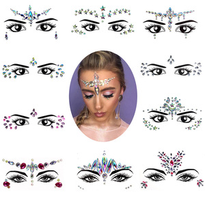 Autocollants de <span class=keywords><strong>tatouage</strong></span> corporel en <span class=keywords><strong>diamant</strong></span>, étanches, temporaires, 3D, en strass, pour fêtes, visage, pour femmes, filles et hommes - Product Image 4