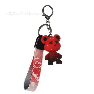 Hot selling teddy bear cartoon keychain, starry sky bear doll pendant, trendy color changing bear keychain