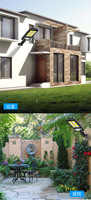 Lámpara Solar LED para Exteriores con Sensor de Movimiento, 3 Modos de Iluminación, Control Remoto Inalámbrico, Resistente al Agua, para Jardín y Patio