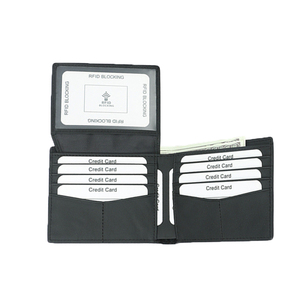 Portefeuille en cuir véritable pour hommes, porte-cartes de crédit, avec protection RFID, en fibre de carbone, tendance, vente en gros - Product Image 1
