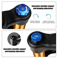 Garpu Sepeda MTB Inter Tube 38mm, Garpu Udara 27.5/29 Inci, 15x110mm, Suspensi MTB dengan Peredam Getaran dan Rebound yang Dapat Disesuaikan, Travel 160mm