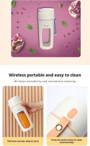 Licuadora Portátil Recargable USB de 340 ml, Mini Licuadora Multifuncional de 10 Cuchillas, Autolimpiante, Resistente al Agua, para Uso en Exteriores, Eléctrica, para Frutas - Product Image 4