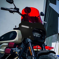 Kit de carénage de phare de moto CustomWorld + pare-brise de 11 pouces pour HD Softail/Dyna - Noir, rénovation/amélioration