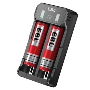 Ebl 2 Bay Universal C 1.2V Aaa Aa Aaaa Nimh 3.7V 3.6V Rechargeable 21700 26650 18650 Lithium Ion Battery Charger