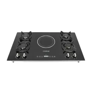 Cooking appliances counter top built in 5 burners hybrid stove 4 gas 1 single electric infrared induction ceramic cooker hob