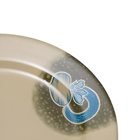 Assiette ronde en mélamine beige de 12 pouces pour restaurant chinois, hôtel, restauration, vente en gros, OEM, ODM, directement de l'usine