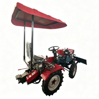 Tractor Agrícola Pequeño de Cuatro Ruedas en Oferta, Equipado con Toldo, Rotocultivador y Pala Frontal para Diversas Operaciones Agrícolas