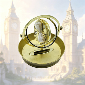 Custom Good Quality Metallic Story Game Film Morie Fiction Prop Metal Craft Ornament Spinning Rotating Sand Glass Sand Clock - Product Image 1