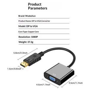 Adaptador DP DisplayPort a VGA, convertidor 1080p para monitor de computadora, proyector, accesorios para computadora portátil - Product Image 4