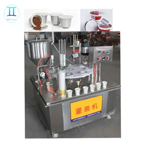 Milk Tea Water Honey Rotary Cup Filling sealing Machine/ Sauce jam paste cup filling and sealing machine