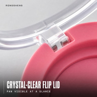 Boîtier compact en plastique recyclable vide pour poudre libre, crème pour les yeux, fard à paupières, blush et surligneur transparent