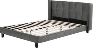 <span class=keywords><strong>Cama</strong></span> de Almacenamiento Ajustable de Estilo Italiano/Minimalista con Estructura de Listones y Cabecera para Jóvenes Adultos, Tapizada en Terciopelo, Venta al por Mayor de Fábrica - Product Image 2