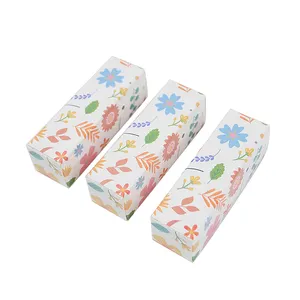 Scatola di carta Kraft con estremità della vasca stampata con Logo personalizzato scatola di cartone per imballaggio di lucidalabbra per rossetto cosmetico per regalo
