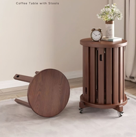 Tabouret rond en bois pliable et rétractable, gain de place, empilable, portable, multifonctionnel, pour salle à manger, salon, siège d'invité