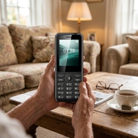 Téléphone mobile GSM compact double SIM 2,4 pouces avec longue autonomie, haut-parleur puissant et lampe torche de 8 mm, prenant en charge le français, l'espagnol et l'allemand - système d'exploitation Linux