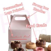 Boîtes à pâtisserie personnalisées boîte ronde donuts de boulangerie gâteau à emporter dessert macaron poignée pâtisserie brownie chocolat boîte cadeau carrée