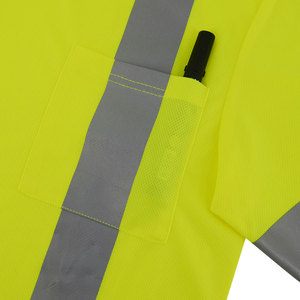 T-<span class=keywords><strong>shirt</strong></span> de sécurité haute visibilité en polyester fluorescent ANSI CLASSE 2 avec logo personnalisé et poche poitrine - Product Image 5