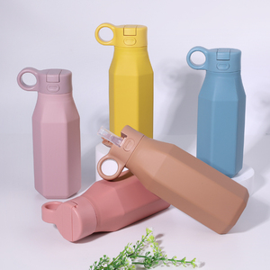 350Ml Portable Réutilisable Randonnée Escalade Voyage Bouteille D'eau De Qualité Alimentaire Silicone Sans Bpa Bouteille D'eau Pour L'école Étudiant - Product Image 5