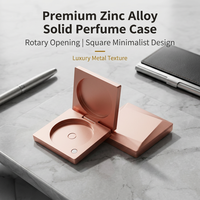 Boîte à parfum solide carrée en alliage de zinc 55*55mm, conteneur rotatif en métal pour baume, étui d'emballage d'arômes or rose