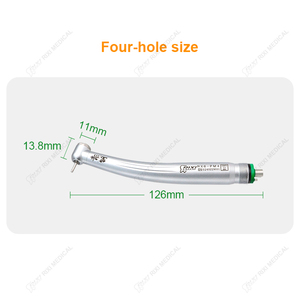 Pieza de Mano <span class=keywords><strong>Dental</strong></span> de Alta Velocidad de 4 Orificios con Cabezal Estándar y Botón de Presión - Product Image 3