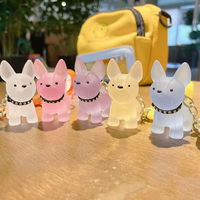 Gantungan Kunci Boneka Transparan Kartun Bulldog Prancis Gaya Baru, Liontin Tas Lucu, Gantungan Kunci, Hadiah Kecil untuk Keluarga dan Teman