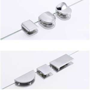Clips en alliage de zinc pour verre, forme carrée, épaissis, anti-corrosion, pour étagères en verre et vitrines - Product Image 5
