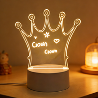 Veilleuse créative en acrylique avec bande LED 3D DIY, tableau de messages, intensité réglable, stylo multicolore inclus