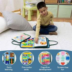 Nouveaux animaux sauvages Montessori jouet éducatif feutre occupé conseil calme livres pour garçon et <span class=keywords><strong>fille</strong></span> noël Thanksgiving cadeau - Product Image 5