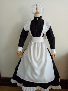 Disfraz de Sirvienta de <span class=keywords><strong>Castillo</strong></span> para Halloween, Falda Larga Blanca y Negra, Uniforme de Camarera, Vestido de Escenario Blanco y Negro - Product Image 3