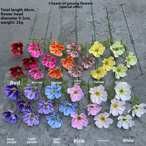 Flores Artificiales <span class=keywords><strong>Cosmos</strong></span> de 3 Cabezas al por Mayor de Fábrica para Centros de Mesa de Boda y Decoración de Interiores del Hogar - Product Image 2
