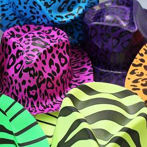 Chapeaux <span class=keywords><strong>de</strong></span> fête amusants, chapeaux <span class=keywords><strong>de</strong></span> fête en plastique néon, chapeaux <span class=keywords><strong>de</strong></span> fête à imprimé animal - Product Image 6