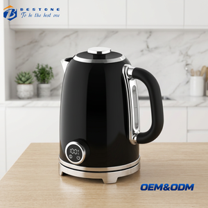 Black Vintage Electric <b>Kettle</b> 1.7L Stainless Steel Boiler Real Time Temperature Display Dry Boil Protection - Product Image 1