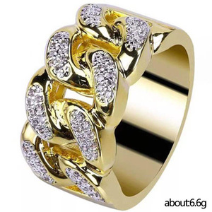Anello con Catena in Cristallo Color Oro per Uomo, Accessorio Moda per Uso Quotidiano e Feste - Product Image 3