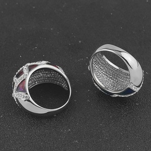 Anillo de Diamantes de Acero Inoxidable con Circonitas de Colores, Joyería de Lujo Personalizada OEM, Chapado en Acero para Mujer - Product Image 2