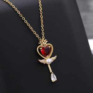 Sailor Moon Loving varita mágica cristal Cosplay colgante collar Niña Accesorios lindo Cosplay Props collar - Product Image 5