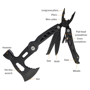 Toptan 13-in-1 kamp balta çekiç çok amaçlı şişe açacağı tornavida DIY ateş başlatıcı düdük pense aracı - Product Image 5