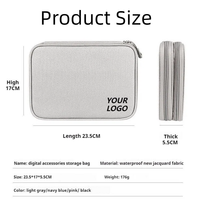 Pochette de rangement portable grande capacité résistante à l'eau pour accessoires électroniques de voyage, organiseur pour batterie externe et passeport