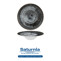 Bol à pâtes rond noir Napoli Ø 27,5 cm Ø intérieur 14,5 cm Impression numérique Saturnia
