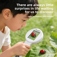 New Selling 500X 16 LED Acrylic Lens Magnifying Mirror Kids Science Tool Mini Pocket Microscope Digital Magnifier Toy