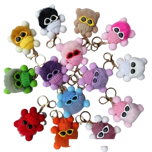 Cute Fluffy Plush Keychain Toys Soft Pom Pom Keychains Kawaii Fur Ball Plush Doll for Kids Bag Backpack Pendant Decor Key Chains