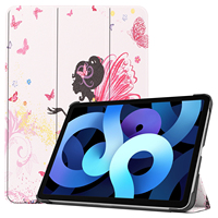 En stock, housse de tablette en cuir PU pliable en trois parties, coque rigide pour iPad Air 4, étui de tablette intelligent avec support pour stylet