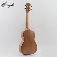 Kit de ukulélé de concert en bois d'acajou à 4 cordes de 23 pouces à faire soi-même avec un élégant ukulélé