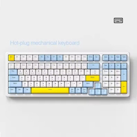 Teclado mecánico coreano con estructura de junta personalizable, intercambiable en caliente, para juegos, disponible para oficina.
