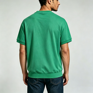 Camisetas <span class=keywords><strong>de</strong></span> Hombre Transpirables <span class=keywords><strong>de</strong></span> Lujo con Estampado Verde, 100% Algodón, Cuello Redondo, Manga Corta, Estampado Frontal, Corte Recortado, <span class=keywords><strong>Servicio</strong></span> OEM - Product Image 3